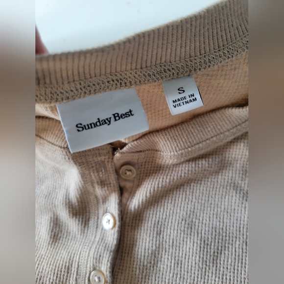 Sunday Best Aritzia Waffle-Knit Crop Top Small - Picture 2 of 8